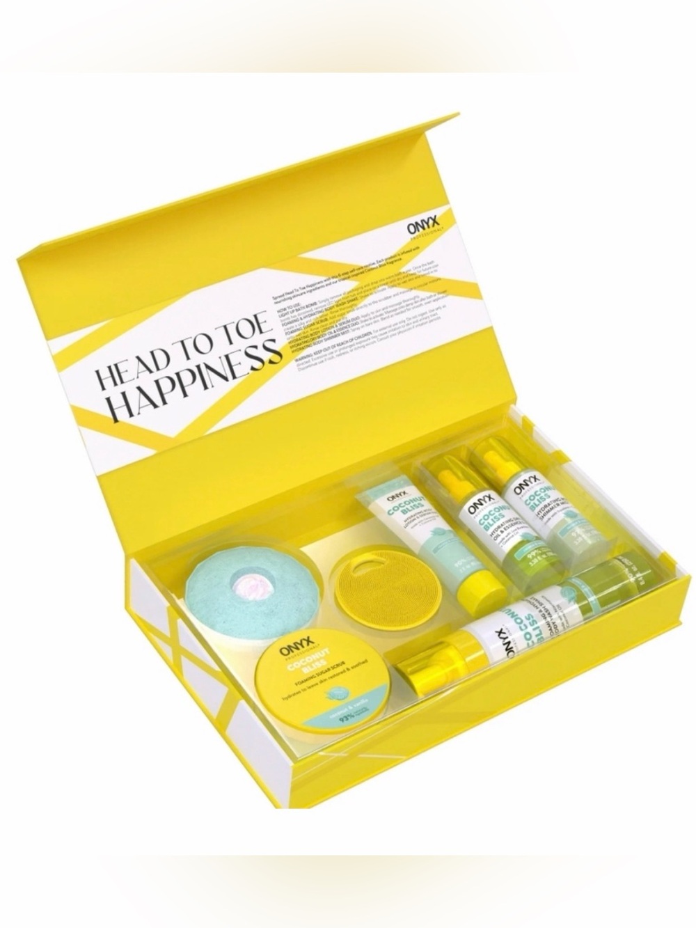 Onyx Professional Body Faves COCONUT BLISS 7 Pc Set Oil, Mist, Wash Scrub+ -New!